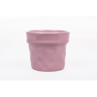 Vaso porcelana s/ pé rosa 